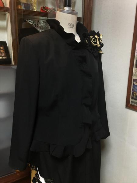 留袖ドレス 黒 2ピース [花]5