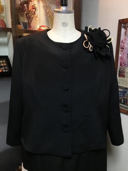 留袖ドレス 黒 2ピース [鶴]2