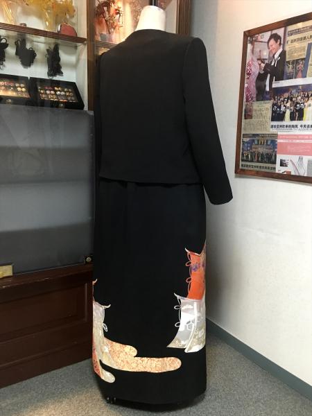 留袖ドレス 黒 2ピース [花]12