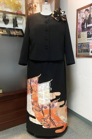 留袖ドレス 黒 2ピース [花]