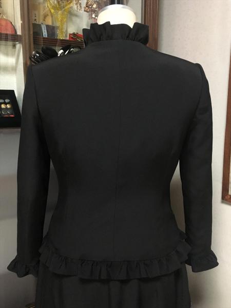 留袖ドレス 黒・橙 2ピース [花、扇]12