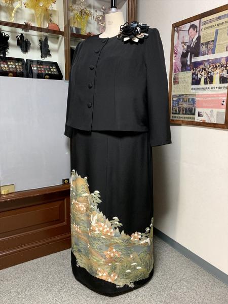 Japanese Tomesode Dress Two piece [Crane-Scene]27