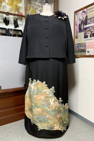 Japanese Tomesode Dress Two piece [Crane-Scene]