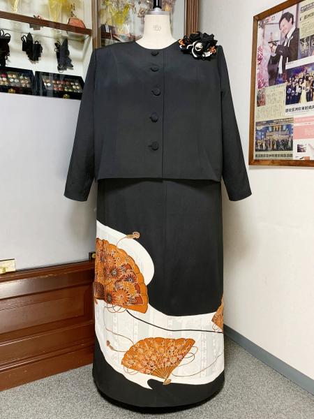 Japanese Tomesode Dress Two piece [Fan]26