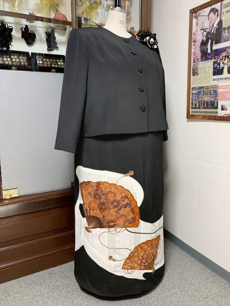 Japanese Tomesode Dress Two piece [Fan]18