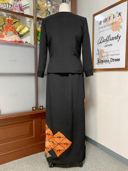 留袖ドレス 黒・橙・金 2ピース [風景]10