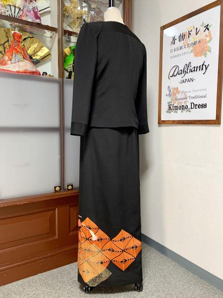 留袖ドレス 黒・橙・金 2ピース [風景]9