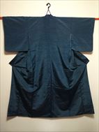 No.06003Komon Navy blue,Green [Plain] Silk<br>Used Kimono