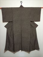 No.06004Komon Brown gray [Pattern] Silk<br>Used Kimono