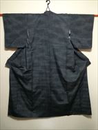 No.06005Komon Navy blue [Pattern] Silk<br>Used Kimono