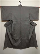No.06008Komon Gray [Leaf] Silk<br>Used Kimono