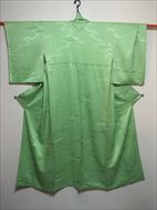 No.06026Komon Green [Cloud] Silk<br>Used Kimono