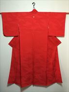 No.06033Komon Red [Pattern] Silk<br>Used Kimono