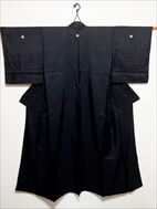 No.10004Plain Black [Plain] Silk<br>Used Kimono