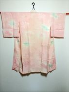 No.10005Haori Pink [Flower] Silk<br>Used Kimono