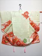 No.10017Haori Light yellowish green [Pattern] Silk<br>Used Kimono