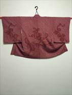 No.10020Haori Red [Flower] Silk<br>Used Kimono