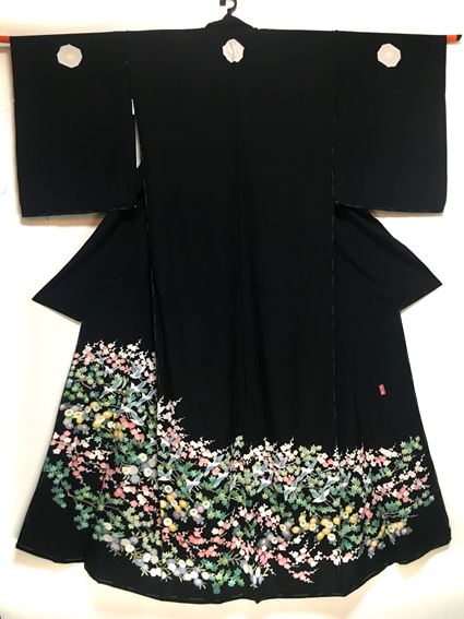 No.04041Tomesode Green [Flower] Silk Unused temporary tailoring<br>Unused temporary tailoring