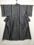 No.07008Tsumugi Gray [Pattern] Silk<br>Used Kimono