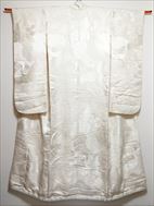 No.03002Pure white kimono White [Crane] Silk