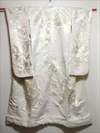 No.03004Pure white kimono White [Crane] Silk<br>Used Kimono