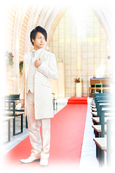 Pure White Kimono Tuxedo Groom