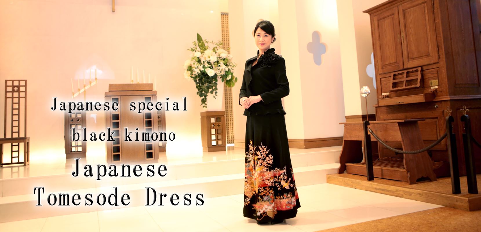 A classy woman in Japanese Tomesode Dress